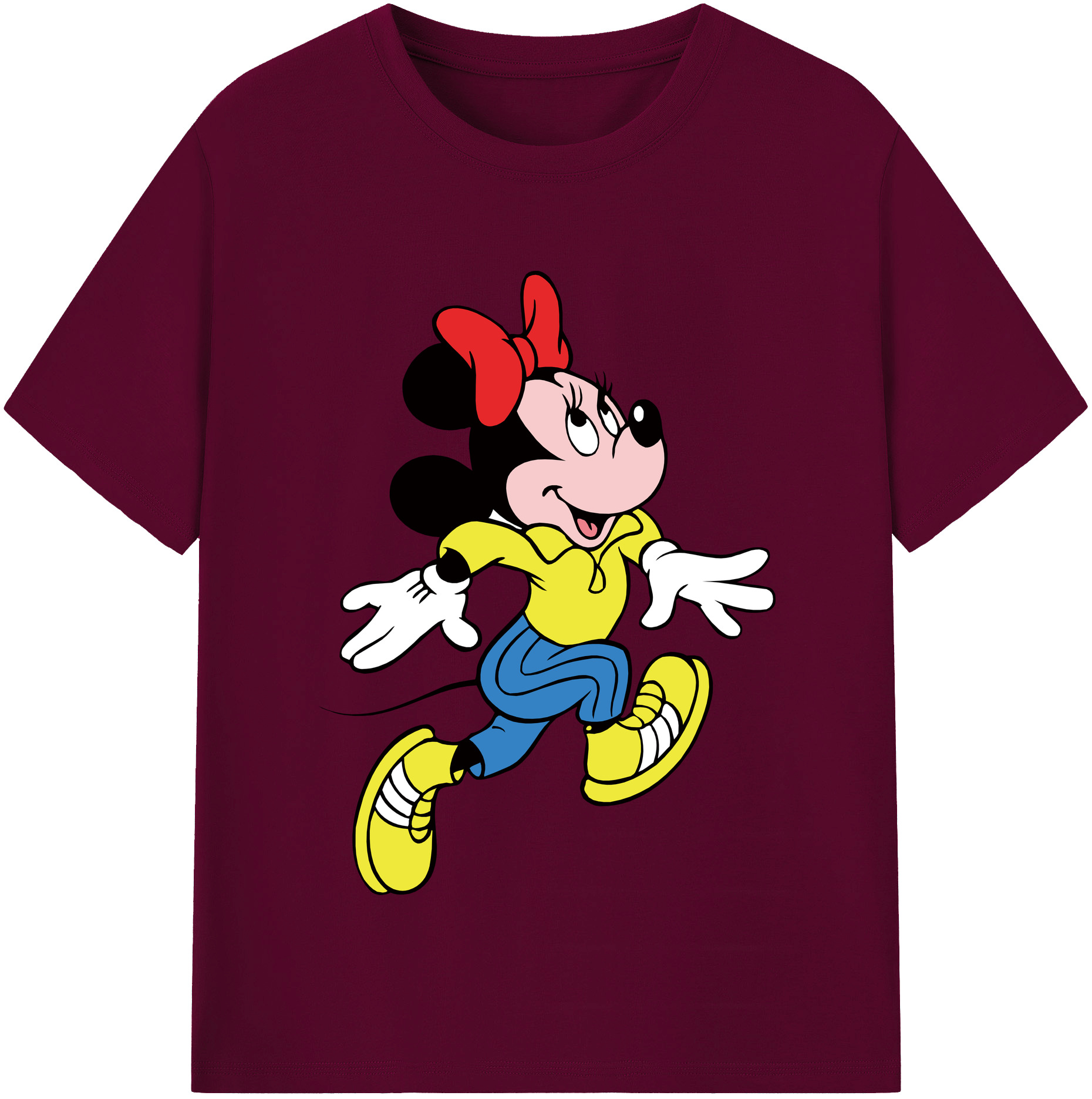 （画像用） ミッキーマウス Mickey Mouse レディースカジュアルプリントTシャツ（綿100％）